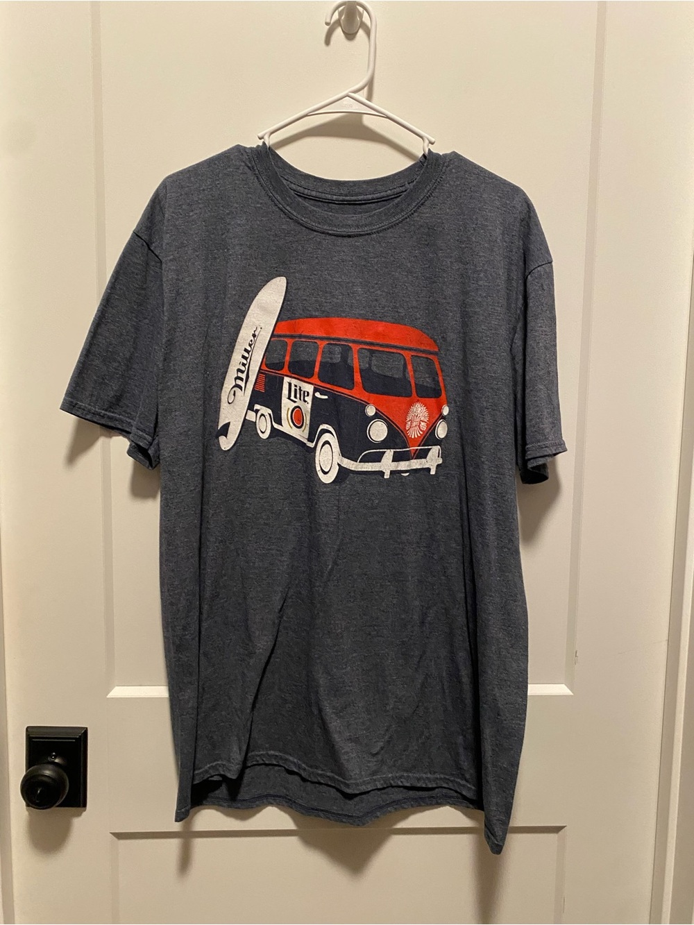 (3/$15) Men's XL Graphic Short Sleeve Tee - Charcoal with Red Van Print